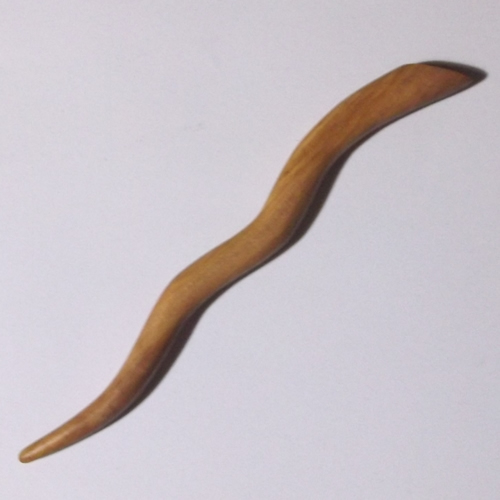 Olivewood wavy hairstick handmade by Natural Craft for Longhaired Jewels